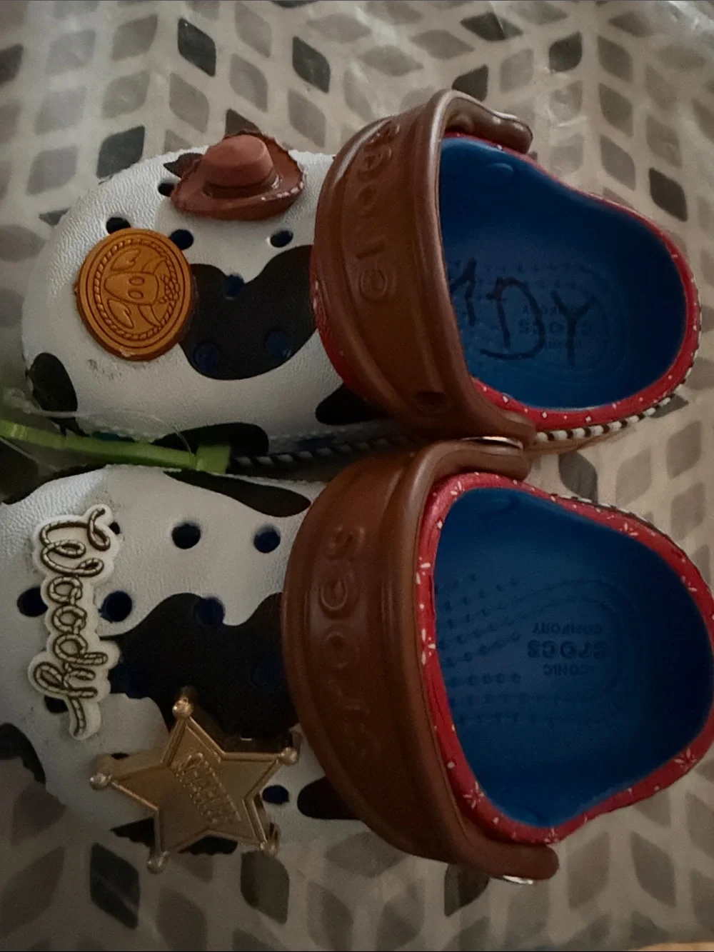 CROCS Toy Story Woody Kids Classic Clog - White, Brown, Blue
